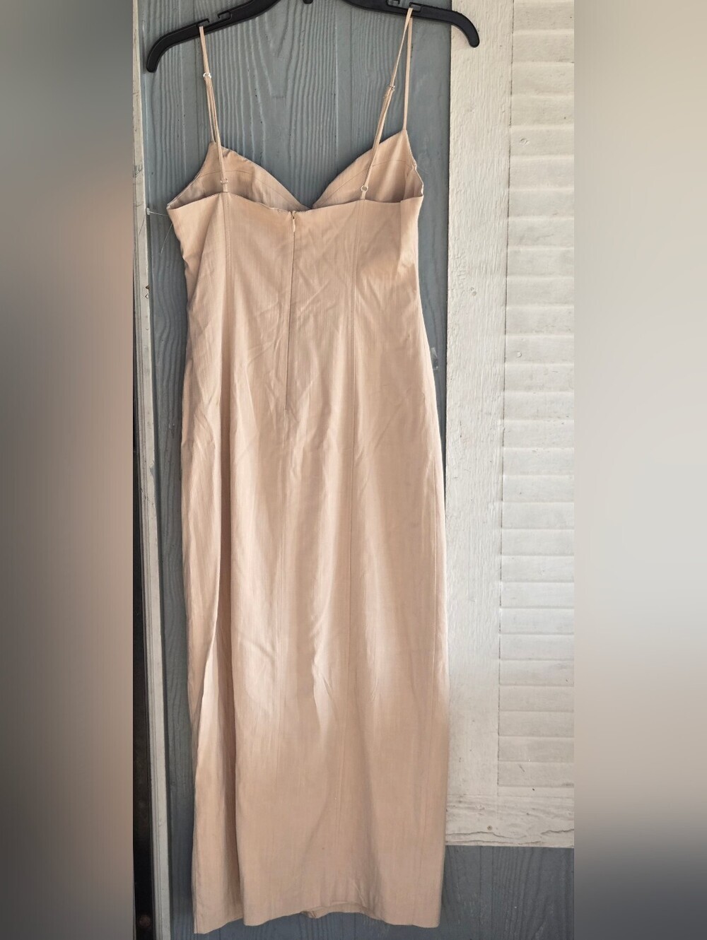 Zara Beige Spaghetti-Strap Maxi Dress with Side Slit - Picture 3 of 10